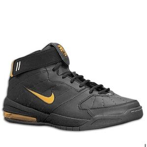 Vintage Nike Air Max Uptempo Basketball Shoes sneakers black gold 8 308453104